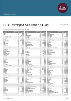 FTSE Developed Asia Pacific All Cap