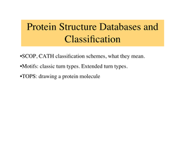 Protein Structure Databases and Classification