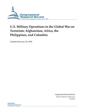 US Military Operations in the Global War on Terrorism