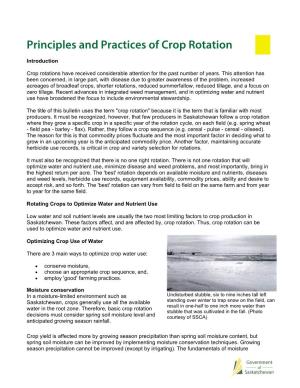 Principles and Practices of Crop Rotation