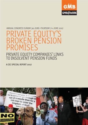 Private Equity's Broken Pension Promises