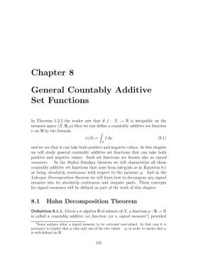 Chapter 8 General Countably Additive Set Functions