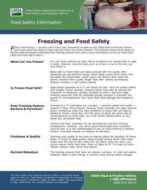 Freezing and Food Safety