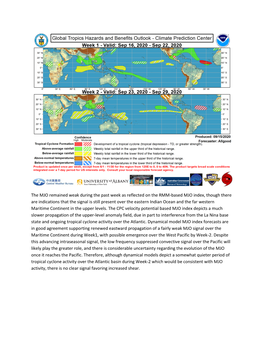 The MJO Remained Weak During the Past Week As Reflected on the RMM