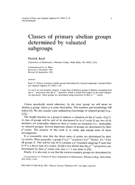 Classes of Primary Abelian Groups Determined by Valuated Subgroups