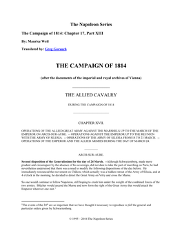 The Campaign of 1814: Chapter 17, Part XIII