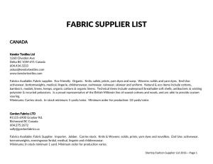 Fabric Supplier List