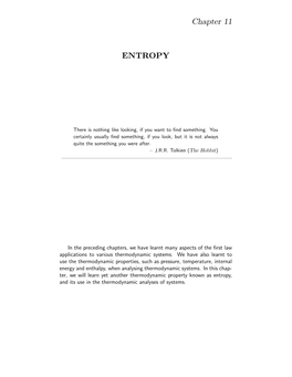 Chapter 11 ENTROPY