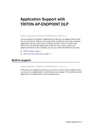 Application Support with TRITON AP-ENDPOINT DLP