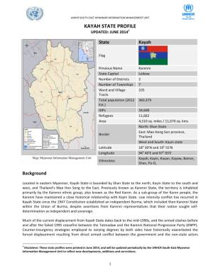 Kayah State Profile Updated: June 20141