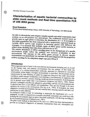 Roeslers, G. Characterization of Aquatic Bacterial Communities By