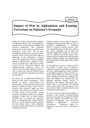 Impact of War in Afghanistan and Ensuing Terrorism on Pakistan's