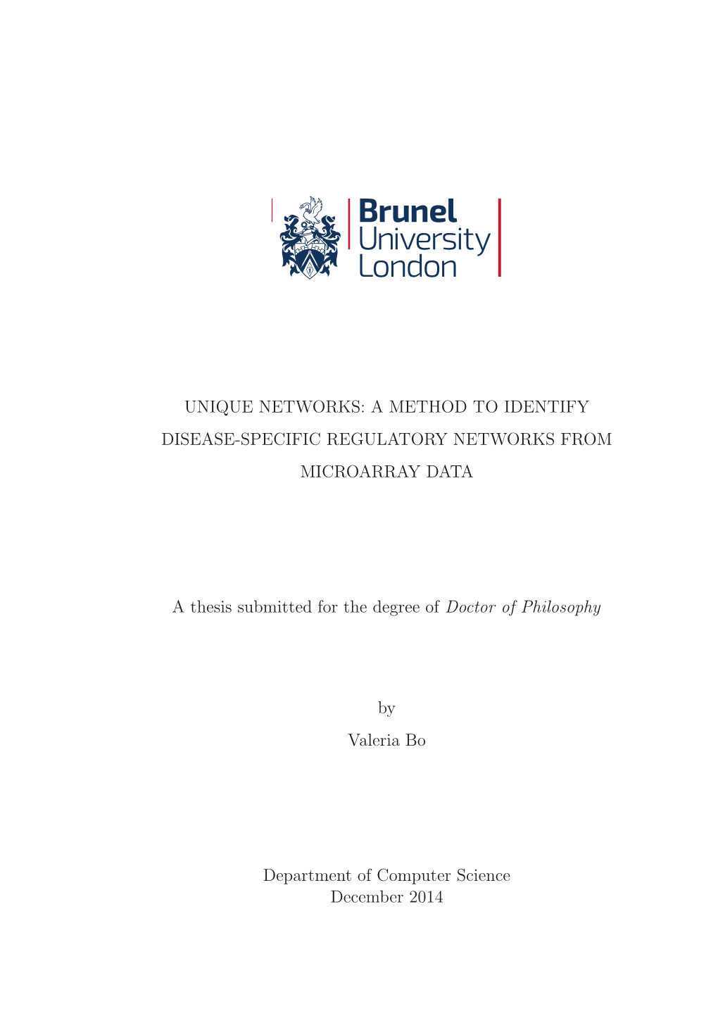 Unique Networks: a Method to Identify Disease-Specific Regulatory Networks from Microarray Data