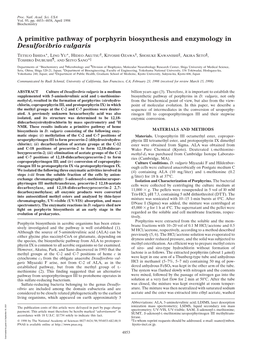 A Primitive Pathway of Porphyrin Biosynthesis and Enzymology in Desulfovibrio Vulgaris