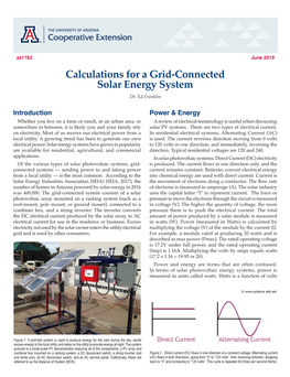 Calculations for a Grid-Connected Solar Energy System Dr