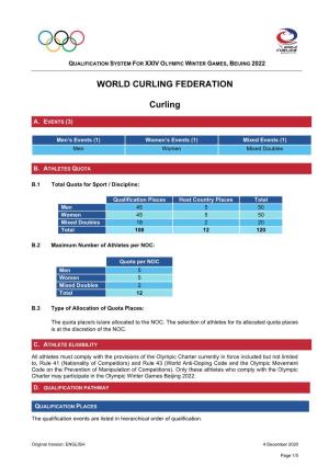 WORLD CURLING FEDERATION Curling
