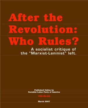 A Socialist Critique of the “Marxist-Leninist” Left