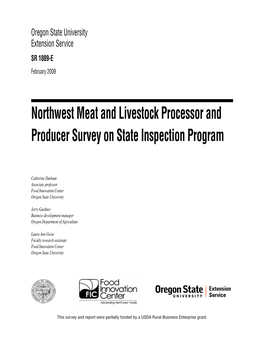 Northwest Meat and Livestock Processor and Producer Survey on State Inspection Program