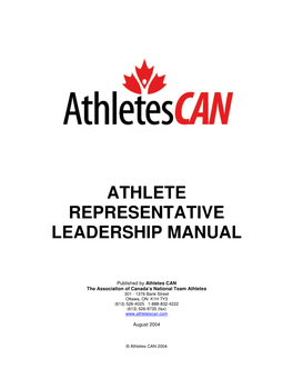 Athlete Representative Leadership Manual