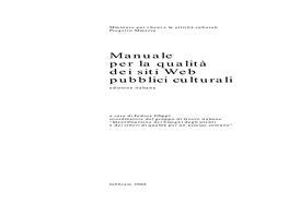 Manuale Per La Qualità Dei Siti Web Pubblici Culturali Edizione Italiana