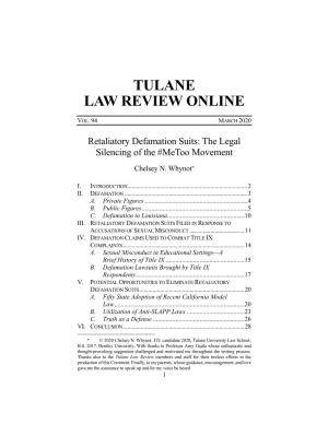 Tulane Law Review Online