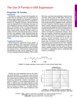 Use of Ferrites in EMI Suppression