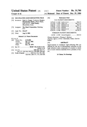 United States Patent (19) 11) E Patent Number: Re