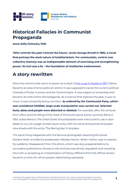 Historical Fallacies in Communist Propaganda