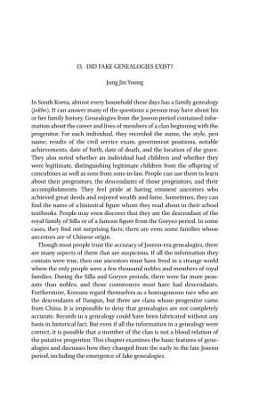13. DID FAKE GENEALOGIES EXIST? Jung Jin Young in South