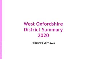 West Oxfordshire District Summary 2020