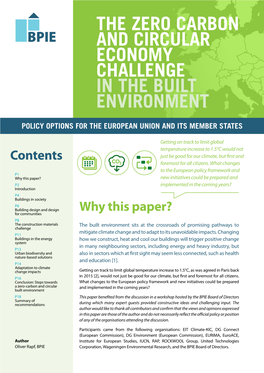 The Zero Carbon and Circular Economy Challenge in the Built Environment