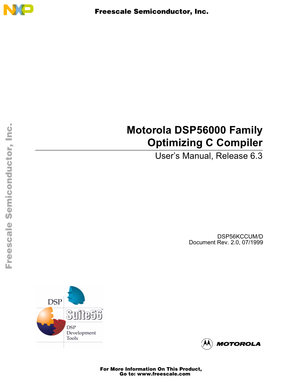 Motorola DSP56000 Family Optimizing C Compiler User’S Manual Motorola