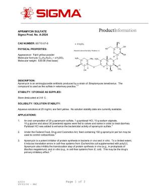 Apramycin Sulfate Salt (A2024)