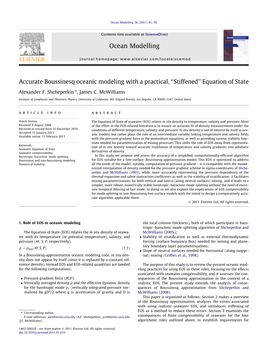 Accurate Boussinesq Oceanic Modeling with a Practical, В