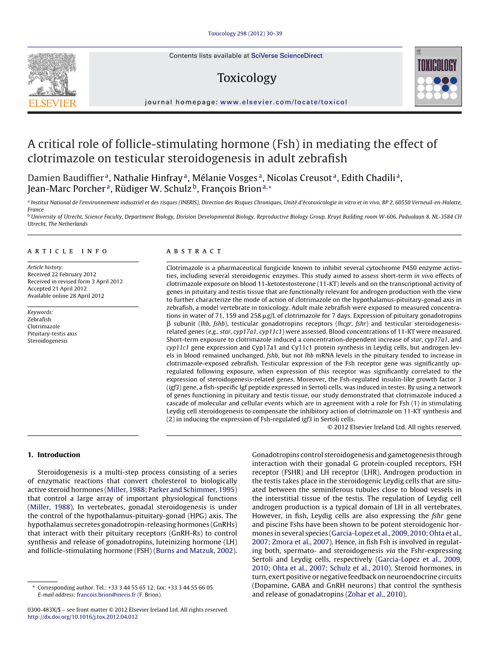 A Critical Role of Follicle-Stimulating Hormone (Fsh) in Mediating the Effect Of