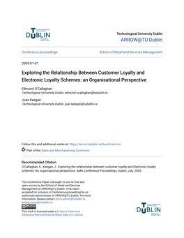 Exploring the Relationship Between Customer Loyalty and Electronic Loyalty Schemes: an Organisational Perspective