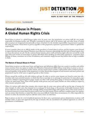 Sexual Abuse in Prison: a Global Human Rights Crisis