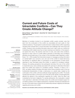 Current and Future Costs of Intractable Conflicts—Can They