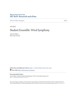 Wind Symphony School of Music Illinois State University