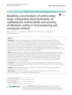 Comparative Pharmacokinetics of Cephalosporin Antimicrobials and Accuracy of Allometric Scaling in Food-Producing and Companion Animals Femke J