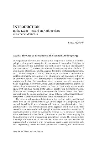 Introduction: in the Event—Toward an Anthropology of Generic Moments