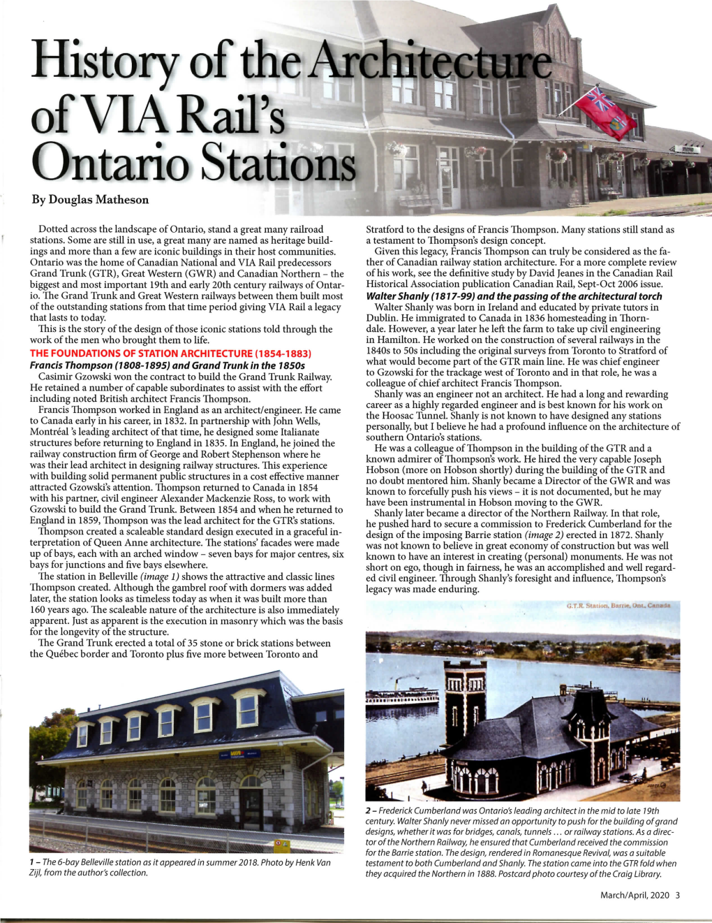 History of the Architecture of VIA Rail's Ontario Stations by Douglas Matheson