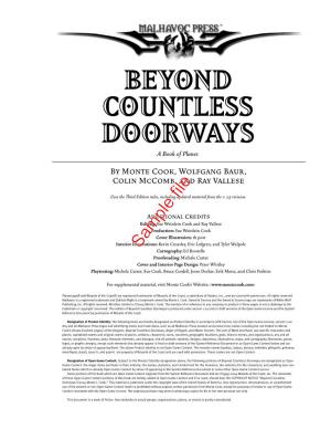 BEYOND COUNTLESS DOORWAYS a Book of Planes by Monte Cook, Wolfgang Baur, Colin Mccomb, and Ray Vallese