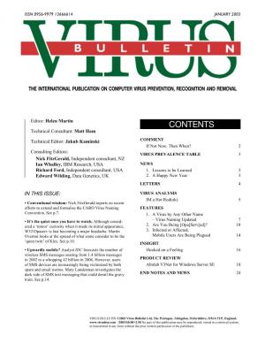 Virus Bulletin, January 2003