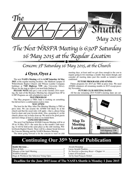 May 2015 NASFA Shuttle