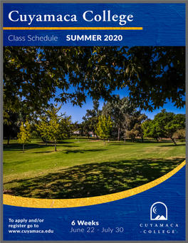 Summer 2020 Calendar Registration