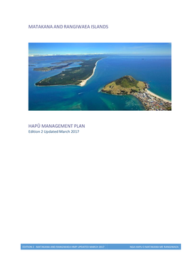 Matakana and Rangiwaea Islands Hapū Management