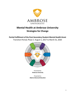 Mental Health at Ambrose University Strategies for Change