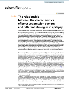 The Relationship Between the Characteristics of Burst Suppression Pattern and Different Etiologies in Epilepsy