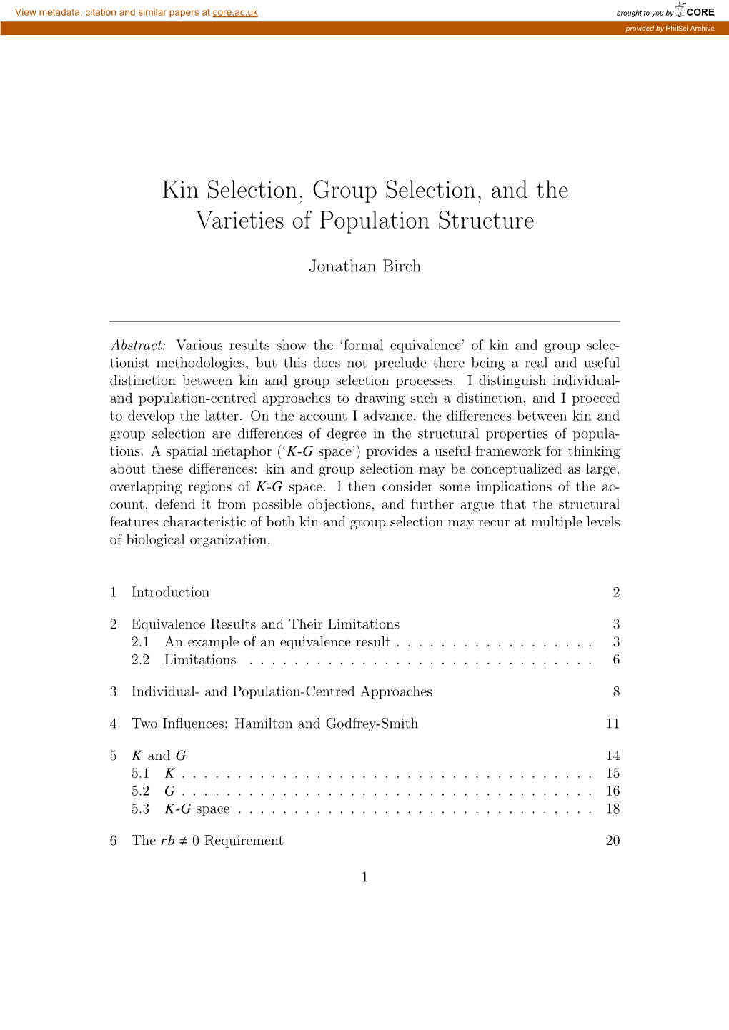 Kin Selection, Group Selection, and the Varieties of Population Structure